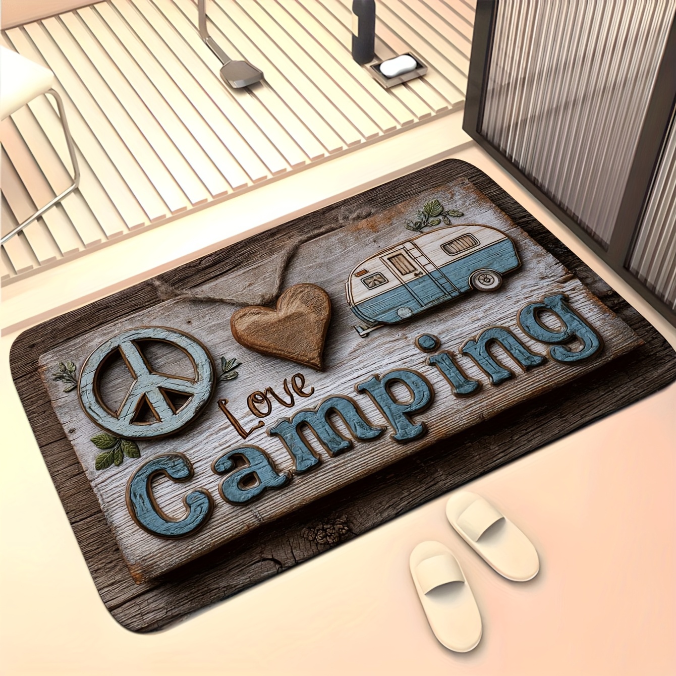 Outdoor Camping Quotes - Vintage Camper Doormat Love Camping Quote