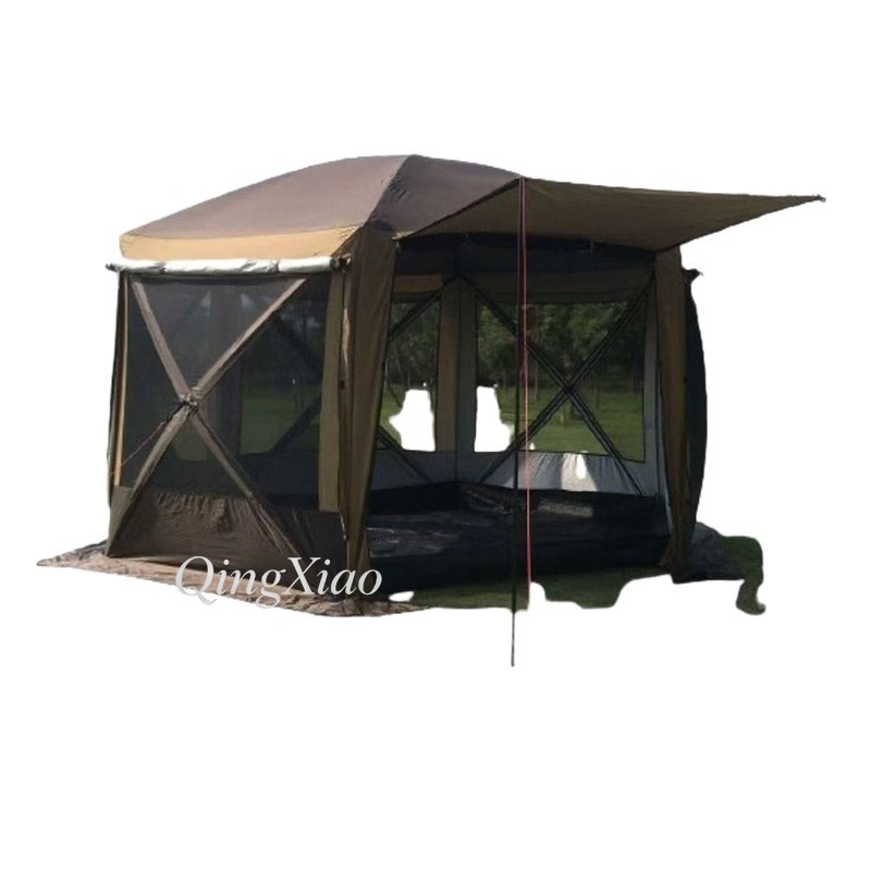 Outdoor Yurt Camping - Hexagonal Yurt Tent with Large Canopy