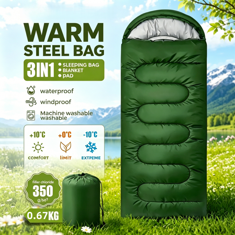 Outdoor Camping Sleeping Bag - Camping sleeping bag light 4 seasons