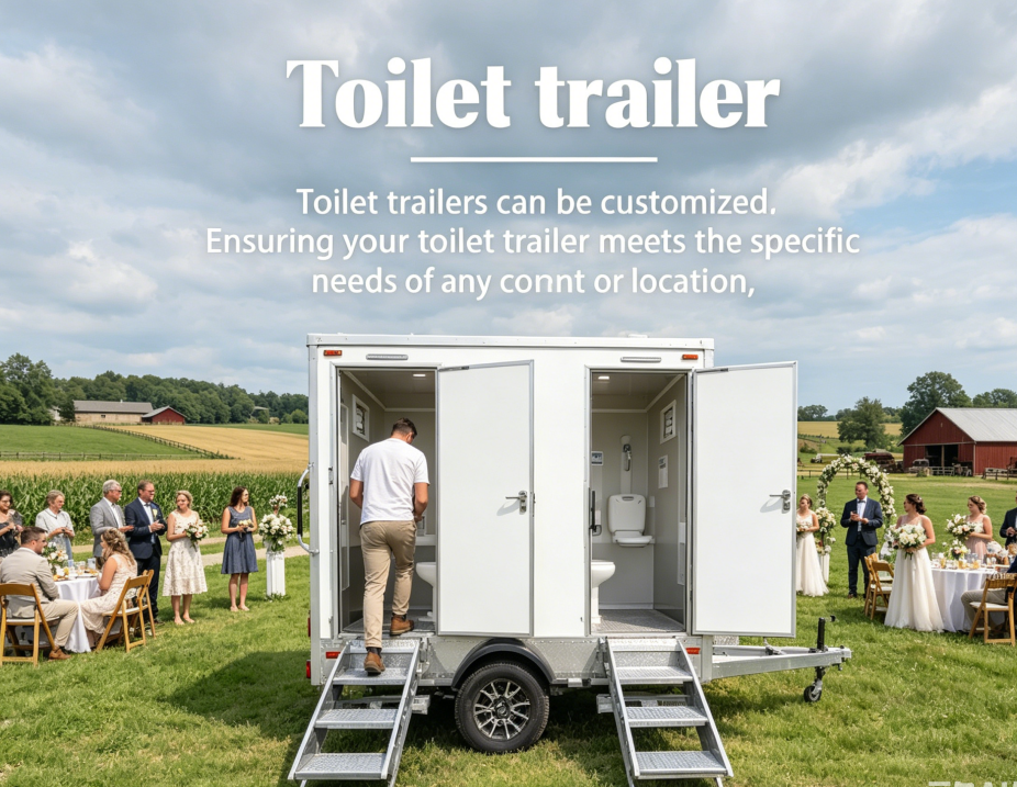 Outdoor Camping Trailer - Outdoor 3-Rooms Mobile Toilet Trailer Tempered