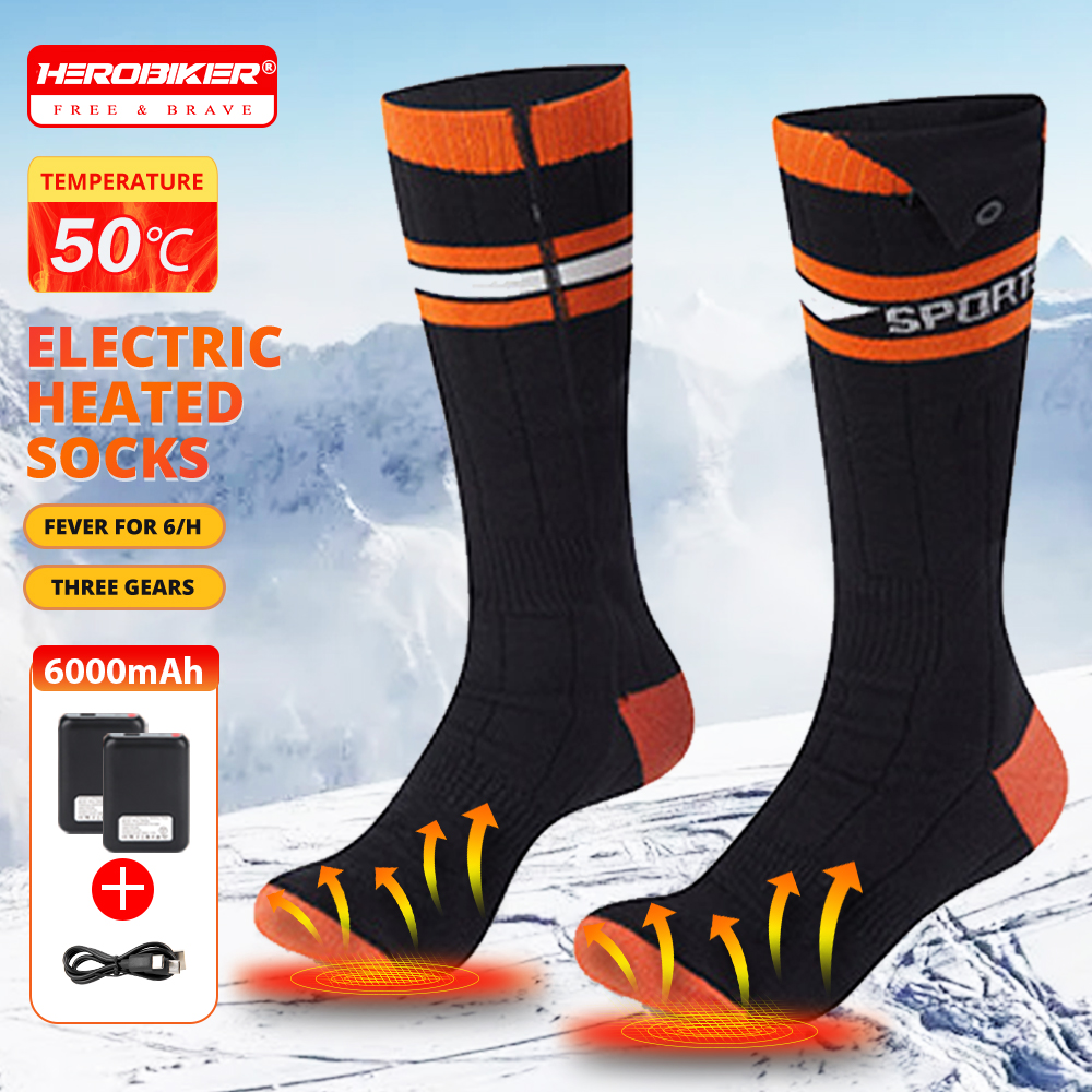 Outdoor Camping Winter - Heating Socks 6000mah Battery Rechargeable Anti-Cold