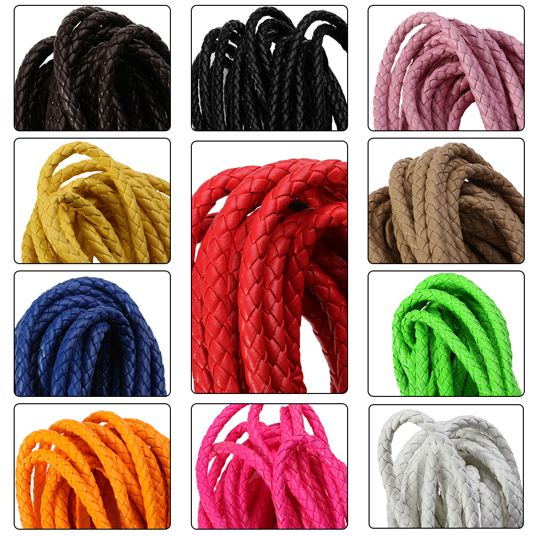 Paracord Bracelet - 5 Yards/lot 6/7mm Braided Leather Cord