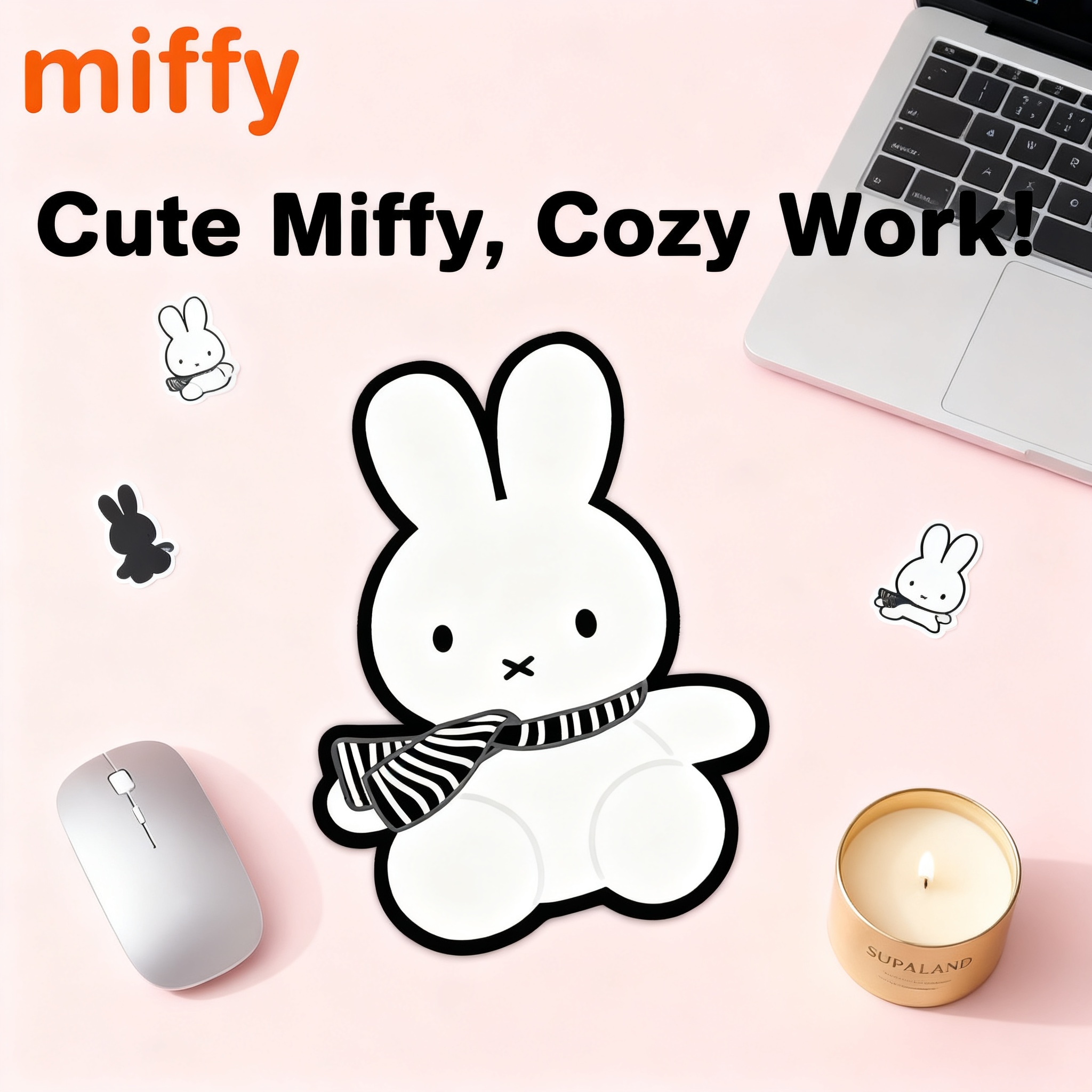 Camp Table Folding - Miffy Kawaii Cartoon Rabbit Mouse Pad