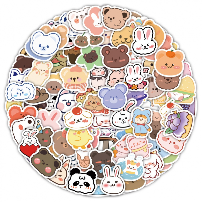 100pcs Cute  Bear Stickers Vin – обзор и цена Bear Canister