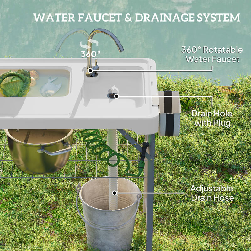 Folding Fish Cleaning Table wi – обзор и цена Camp Table Folding