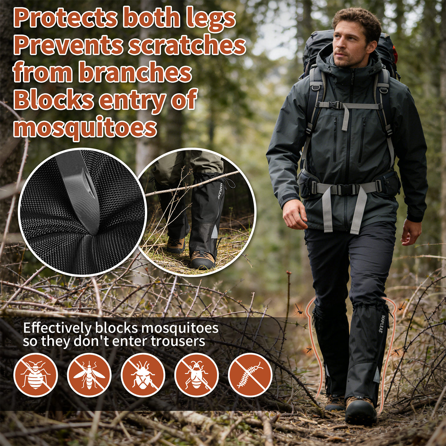 MAPLEAF Waterproof Leg Gaiters – обзор и цена Trekking Gaiters