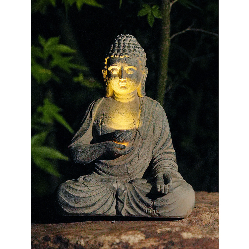 Resin Solar Buddha Statue Scul – обзор и цена Outdoor Camping Japan