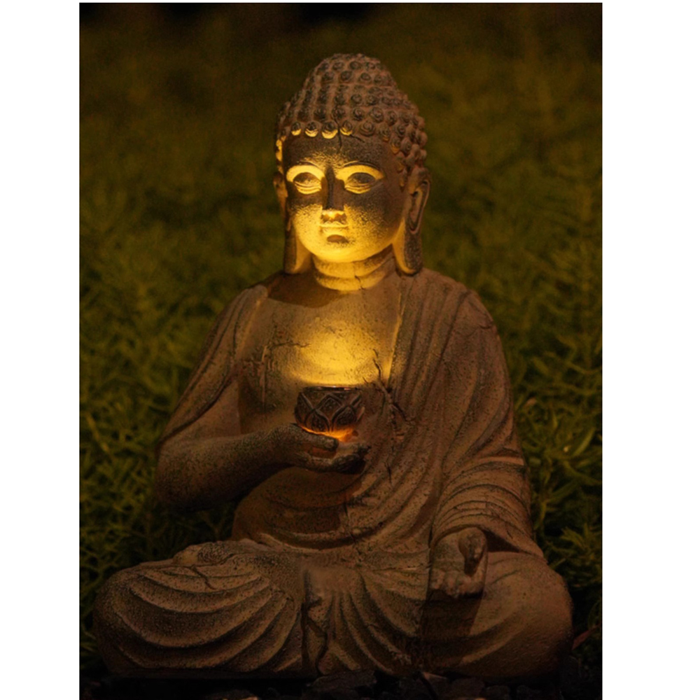 Resin Solar Buddha Statue Scul – обзор и цена Outdoor Camping Japan