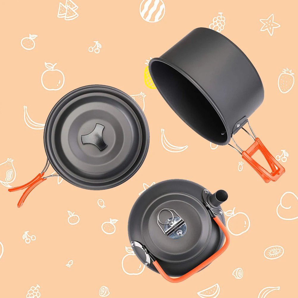 Camping Cookware Kit Kettle Po – обзор и цена Outdoor Camping Utensils