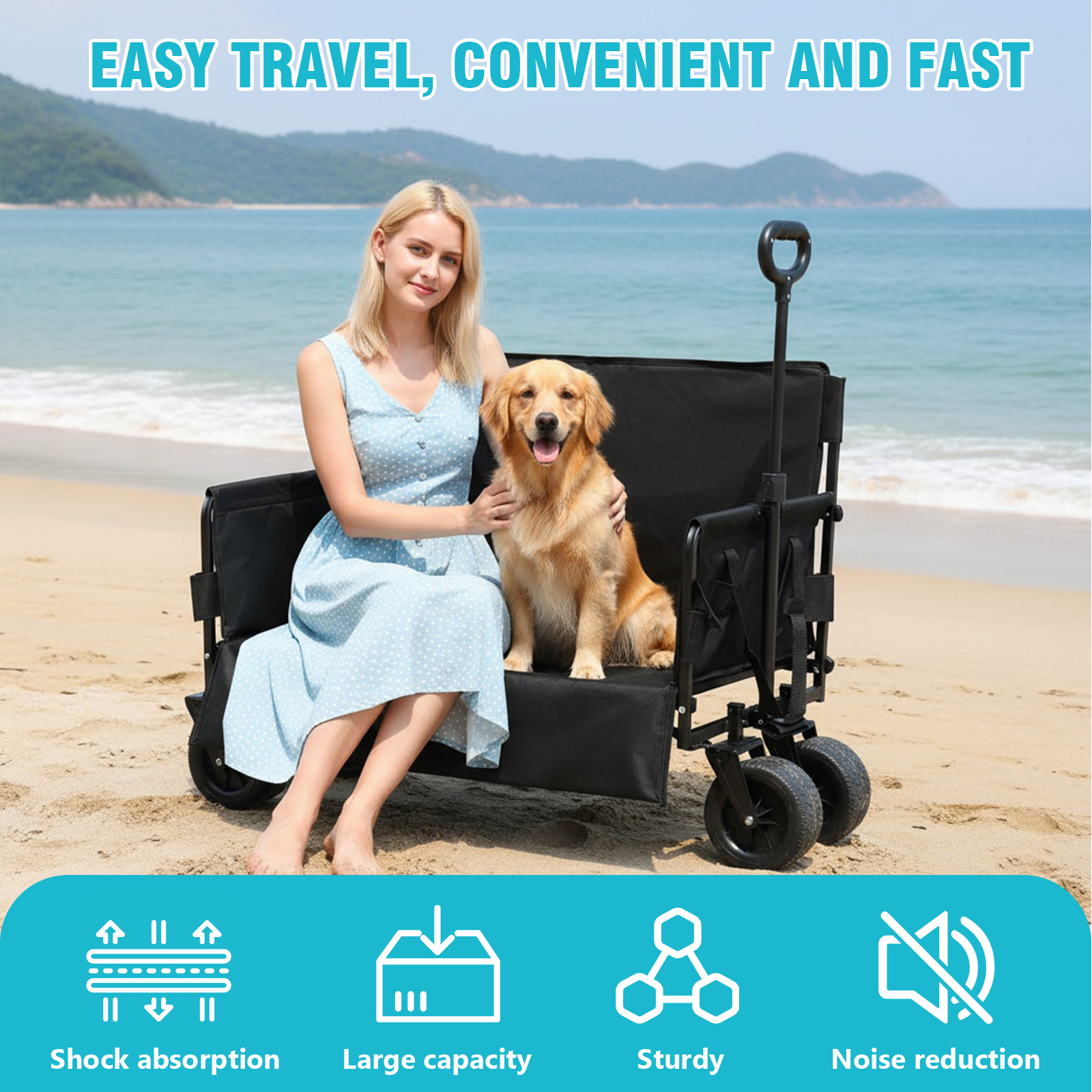 Large Capacity Collapsible Wag – обзор и цена Outdoor Camping Trolley