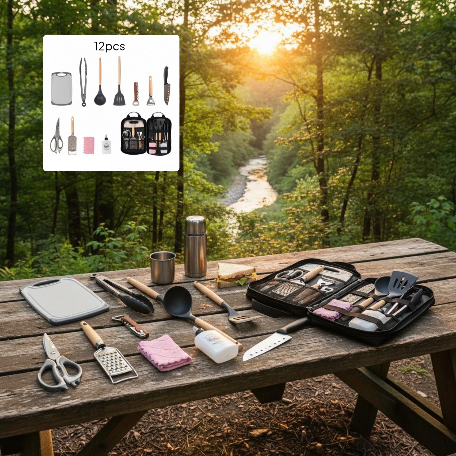 Portable Camping Cookware Kit  – обзор и цена Outdoor Camping Utensils